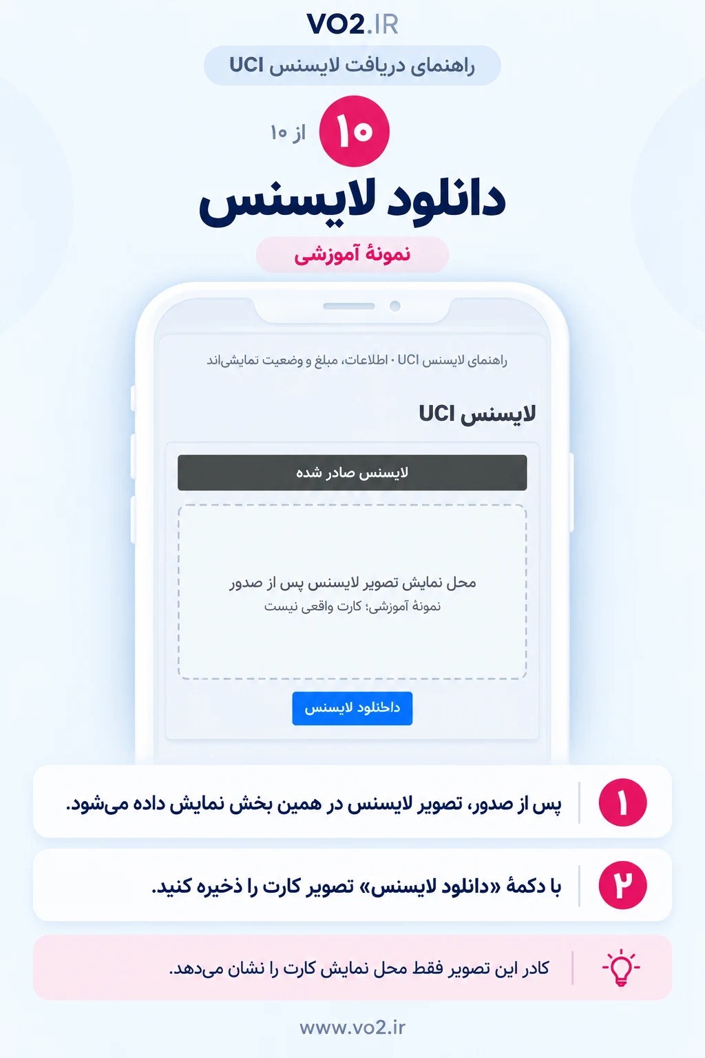 مرحله 10 دریافت لایسنس UCI: دانلود لایسنس